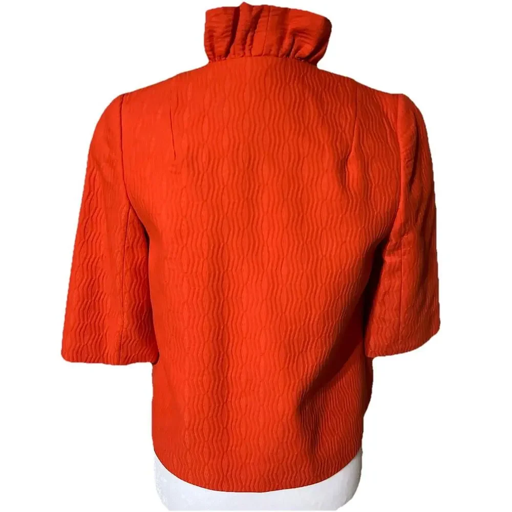 Milly of New York Women's Size 6 Orange Jacket Blazer - Picture 7 of 10